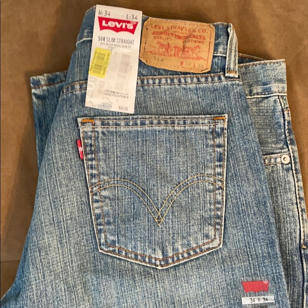 New Levi’s 514 slim straight 34x34 denim jeans